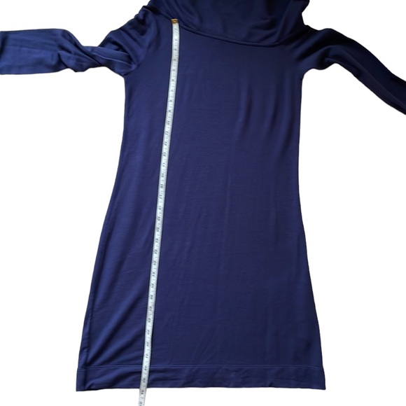 Lilly Pulitzer Belinda Navy Blue Heather One Shoulder Cowlneck Dress, Small - Picture 10 of 10
